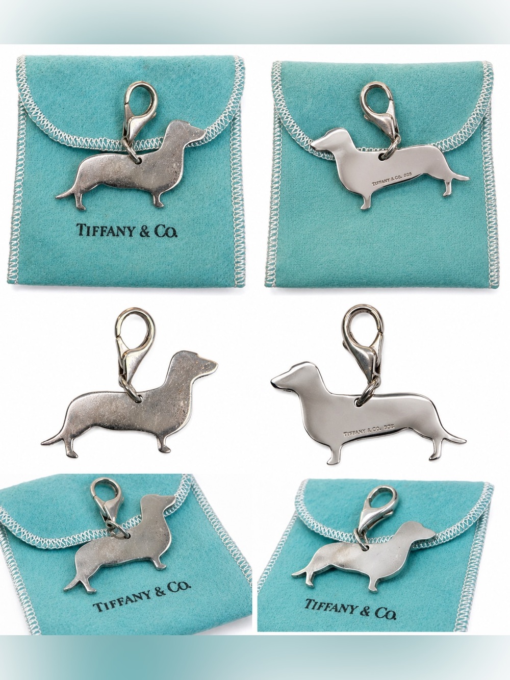 Tiffany & Co. Silver Dachshund Charm with Tiffany Blue Pouch
